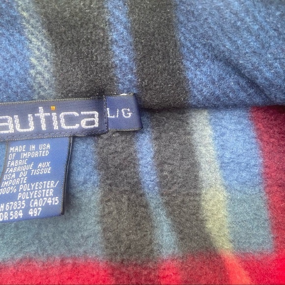 ** Nautica Plaid Fleece Zip up Sweatshirt Jacket L - Picture 9 of 9